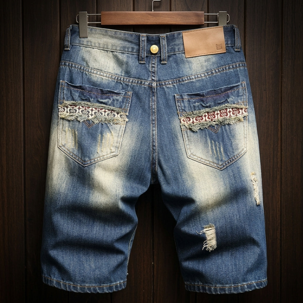 Pantaloncini di jeans personalizzati effetto usato