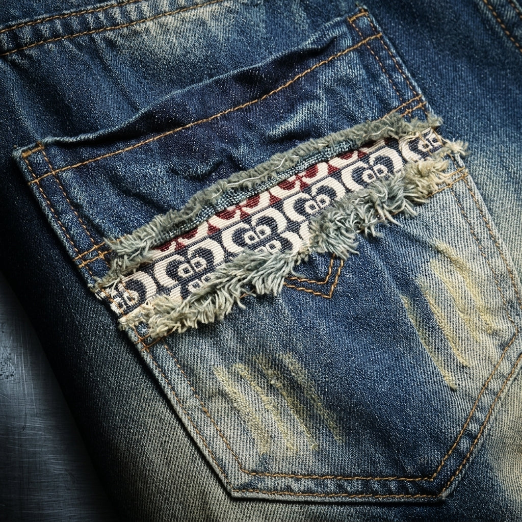 Pantaloncini di jeans personalizzati effetto usato