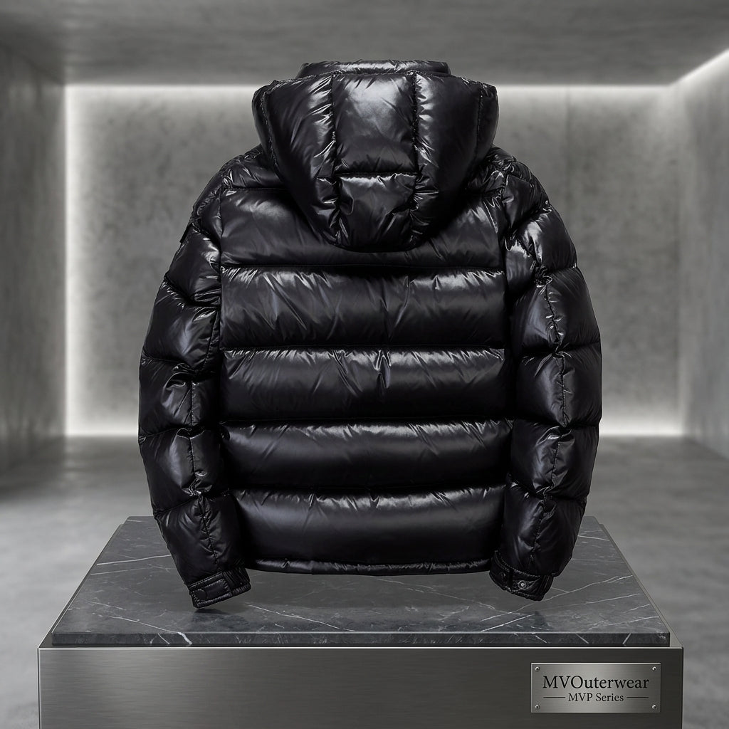 Glossy Down Puffer Jacket with Detachable Hood