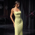 Floral Backless Square-Neck Maxi Dress