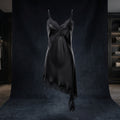 Asymmetric Lace Satin Mini Dress