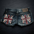 Short en Denim Y2K Underground Taille Basse Délavé