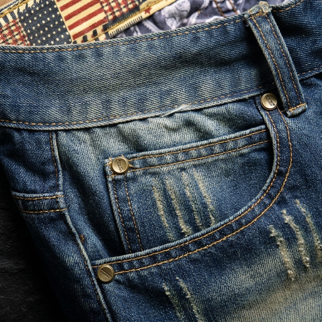 Pantaloncini di jeans personalizzati effetto usato