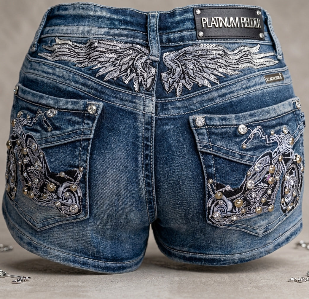 Y2K Rider Denim Shorts | Vintage Biker Edition