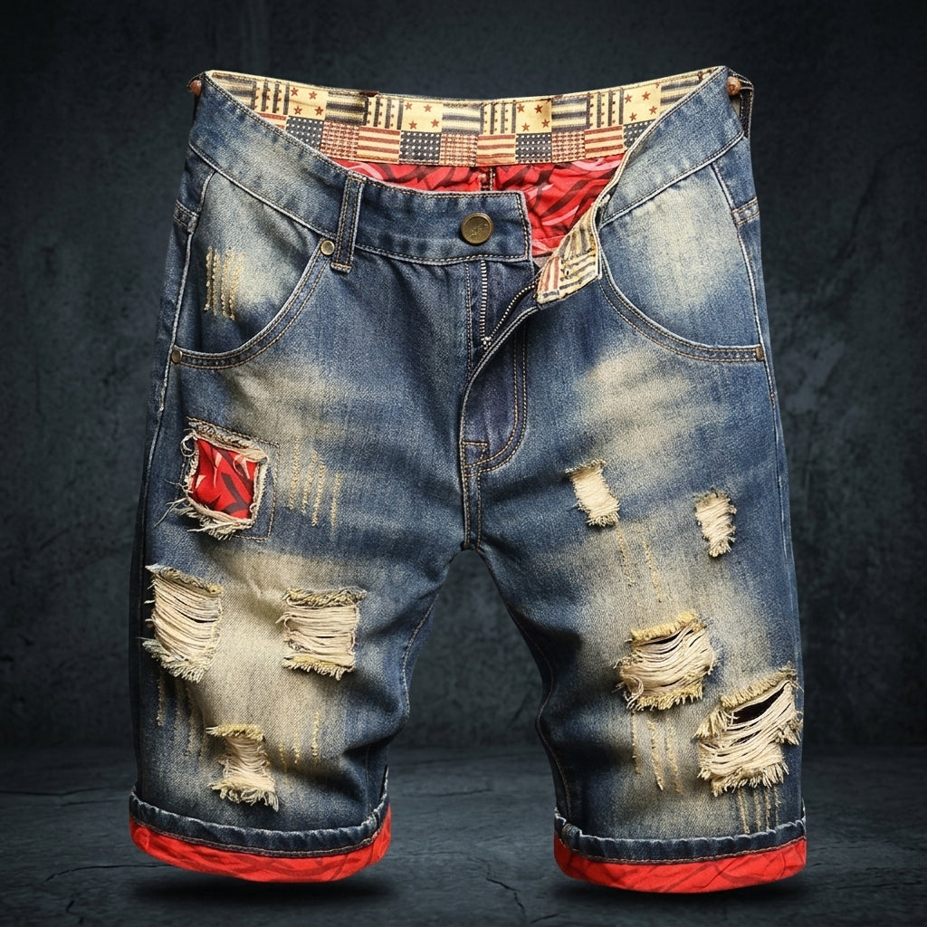 Pantaloncini di jeans personalizzati effetto usato
