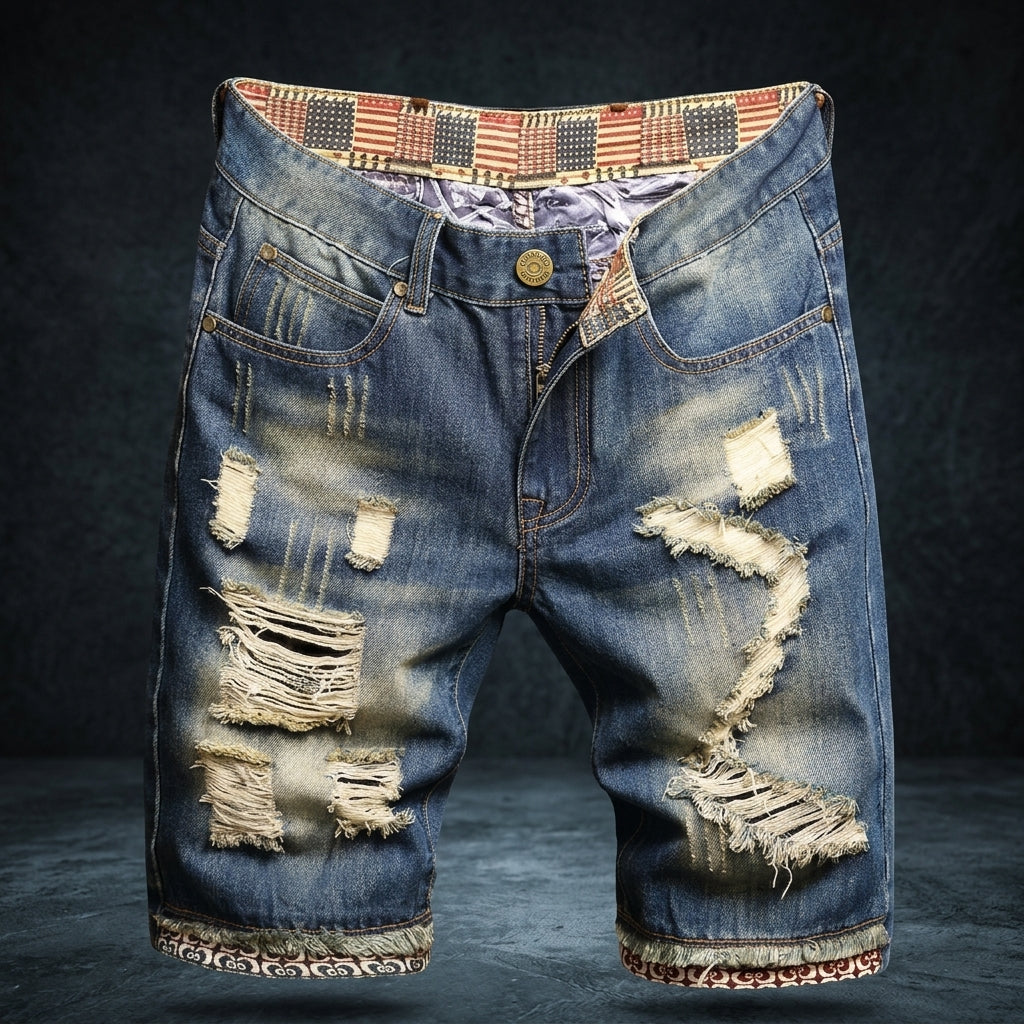 Pantaloncini di jeans personalizzati effetto usato
