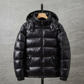 Glossy Down Puffer Jacket with Detachable Hood