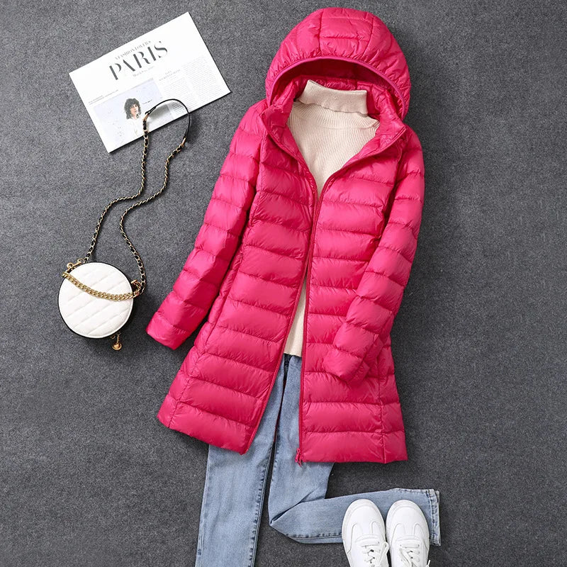 Women's Long Lightweight Down Coat