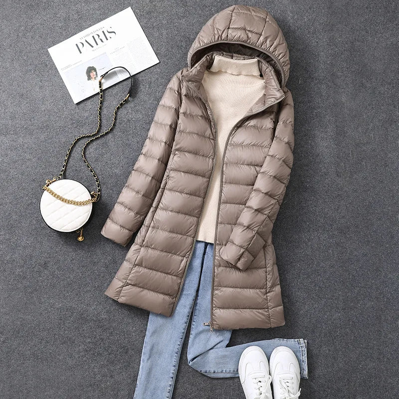 Women's Long Lightweight Down Coat