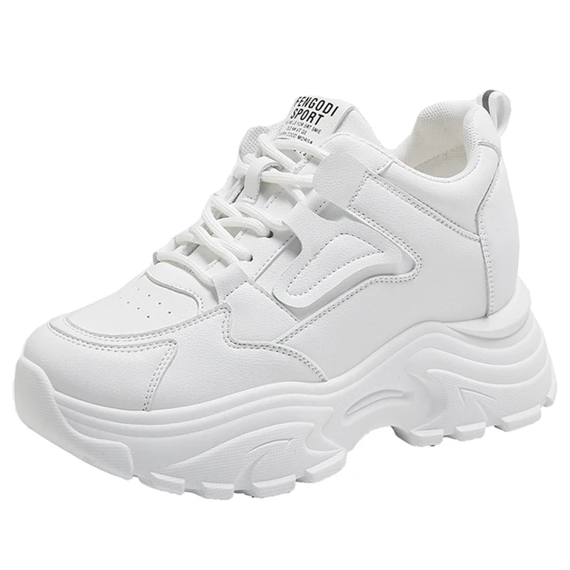 Zapatillas de Plataforma con Cordones – Blanco y Negro