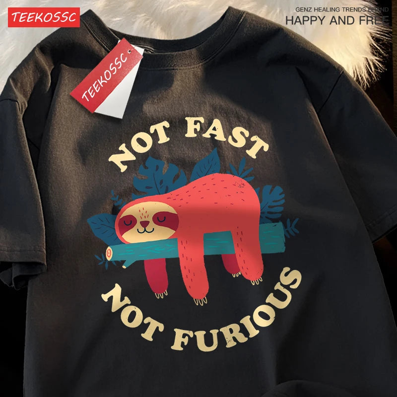 Not Fast Not Furious Sloth Graphic Tee