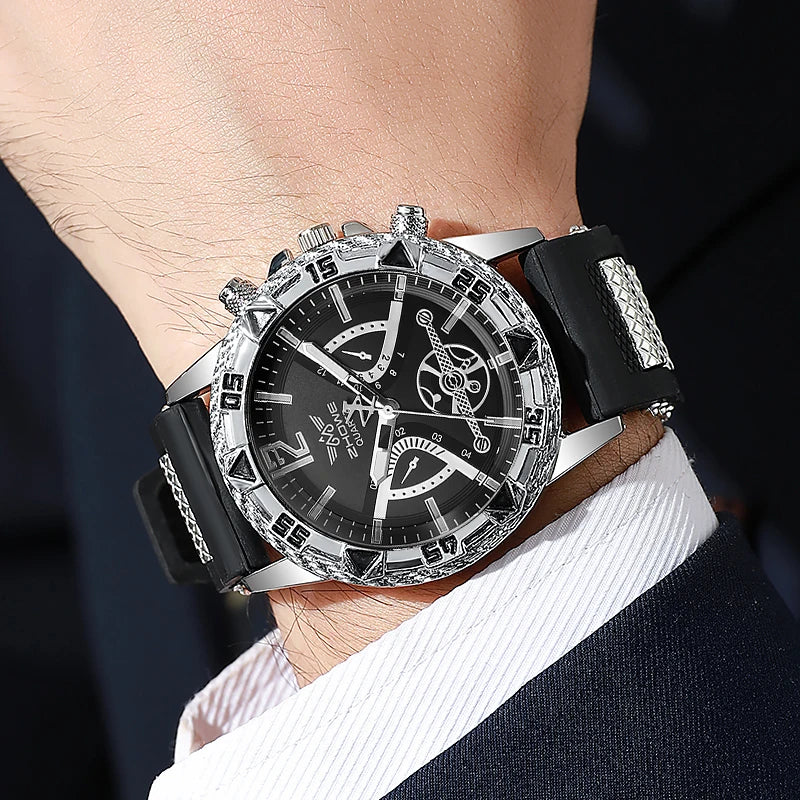 Imperial 4-Piece Arabic Dial Watch & Jewelry Set