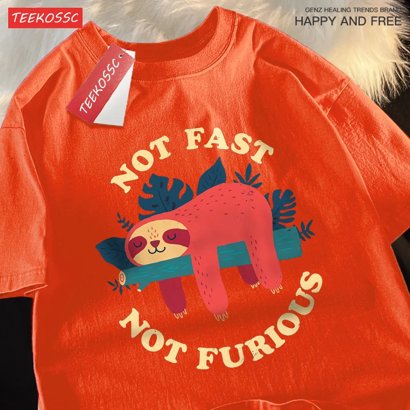 Not Fast Not Furious Sloth Graphic Tee