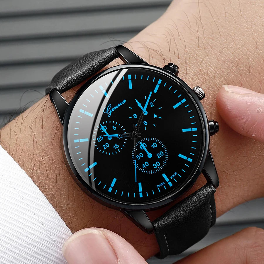 Men's Quartz Watch & Accessory Set