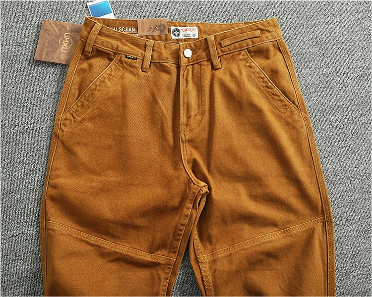 3D Sculpted Cotton Twill Jeans