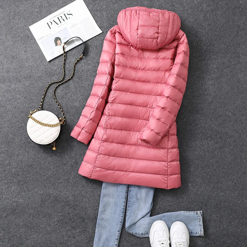 Women's Long Lightweight Down Coat