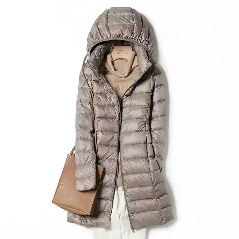Women's Long Lightweight Down Coat