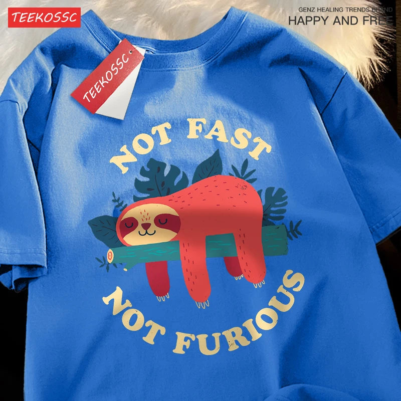 Not Fast Not Furious Sloth Graphic Tee