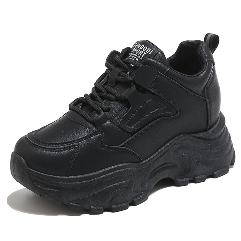Zapatillas de Plataforma con Cordones – Blanco y Negro