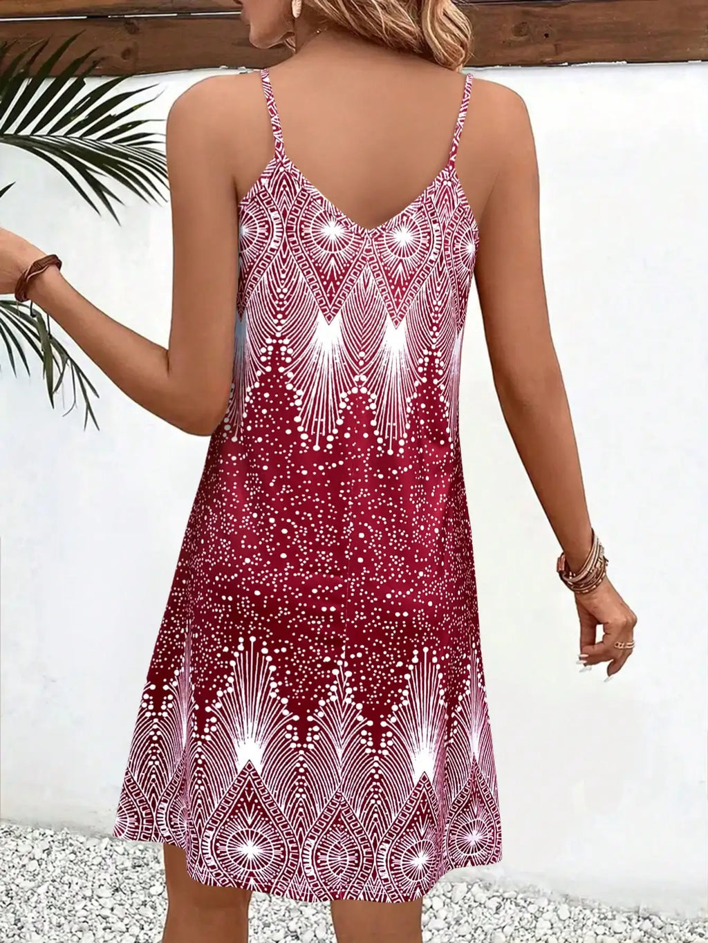 Geometric Beach Slip Dress