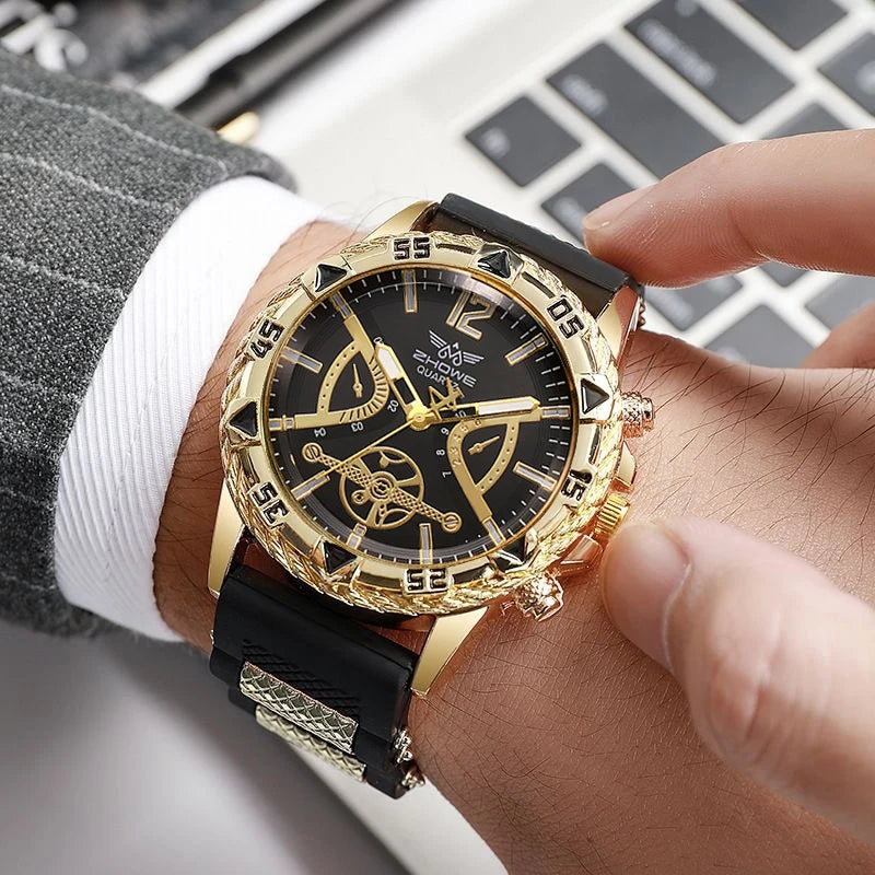 Imperial 4-Piece Arabic Dial Watch & Jewelry Set