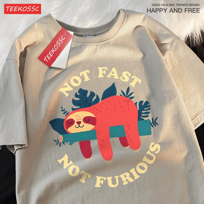 Not Fast Not Furious Sloth Graphic Tee