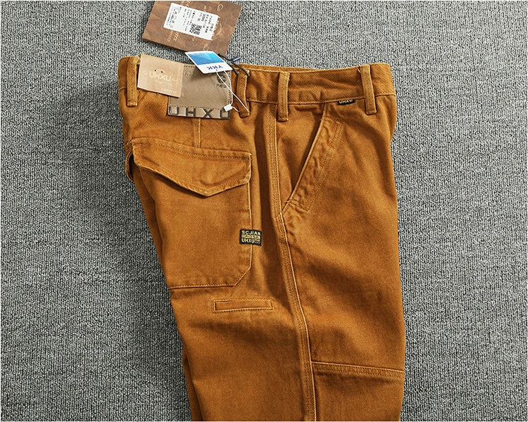 3D Sculpted Cotton Twill Jeans