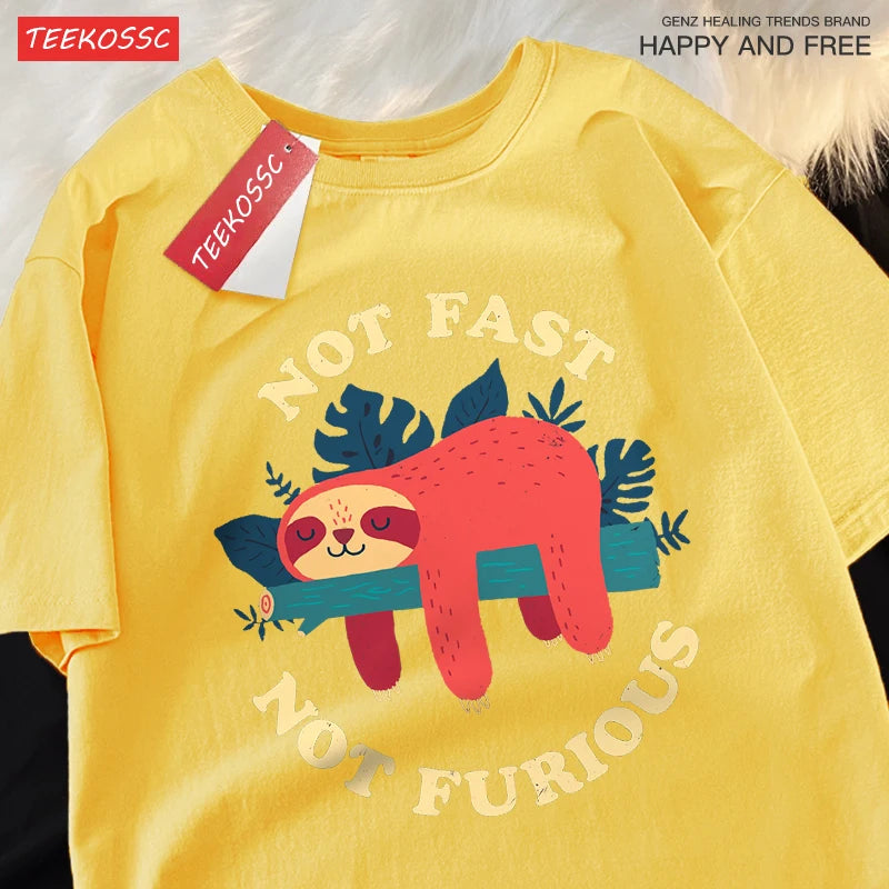Not Fast Not Furious Sloth Graphic Tee