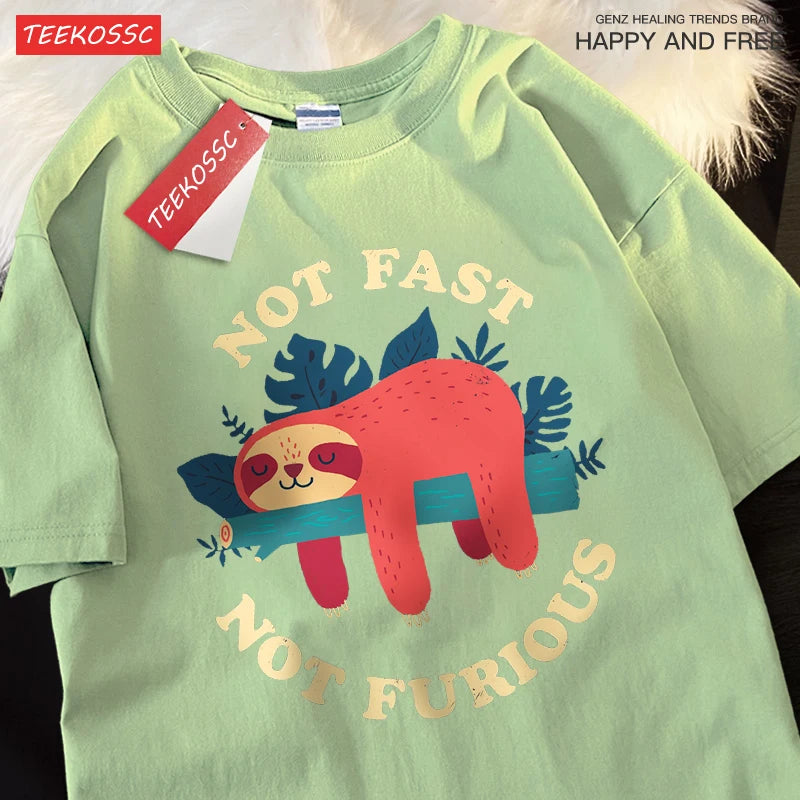 Not Fast Not Furious Sloth Graphic Tee