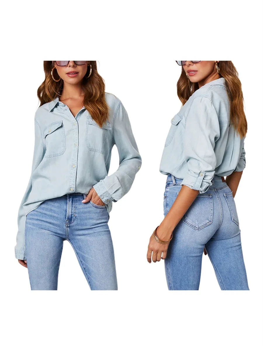 Camicia button-down slim-fit a tinta unita chic