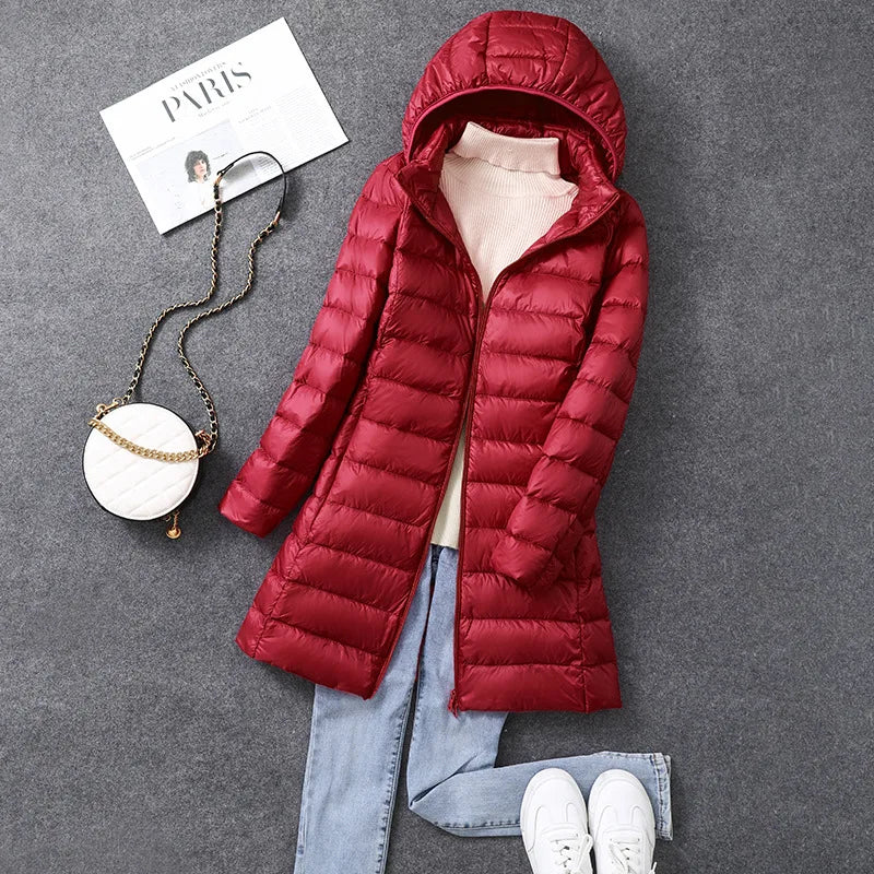 Women's Long Lightweight Down Coat