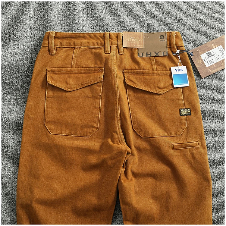 3D Sculpted Cotton Twill Jeans