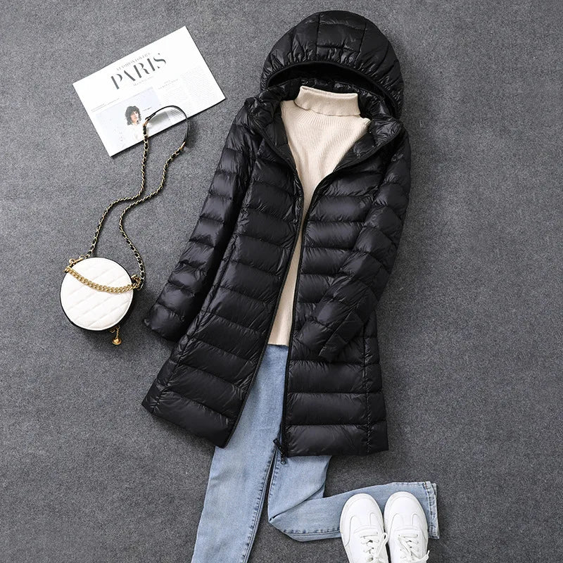 Women's Long Lightweight Down Coat