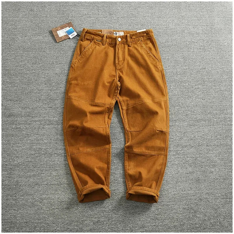 3D Sculpted Cotton Twill Jeans
