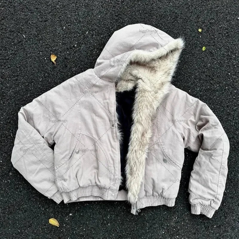 RETROCORE™ Giacca Trapuntata Collo in Ecopelliccia Retro