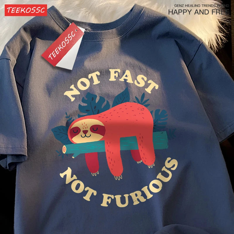 Not Fast Not Furious Sloth Graphic Tee