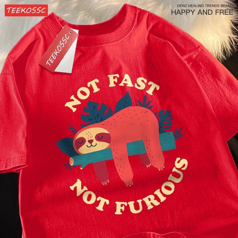 Not Fast Not Furious Sloth Graphic Tee