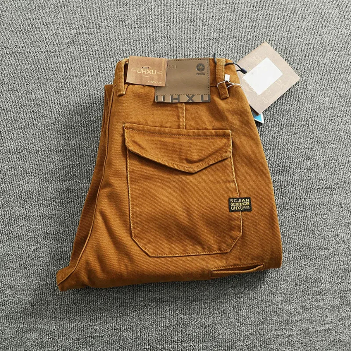3D Sculpted Cotton Twill Jeans