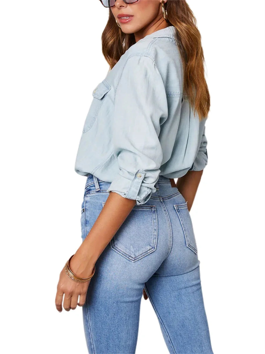 Camicia button-down slim-fit a tinta unita chic