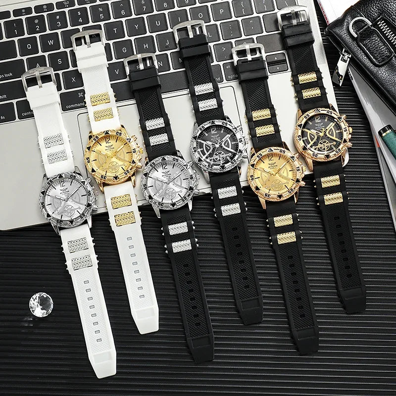 Imperial 4-Piece Arabic Dial Watch & Jewelry Set