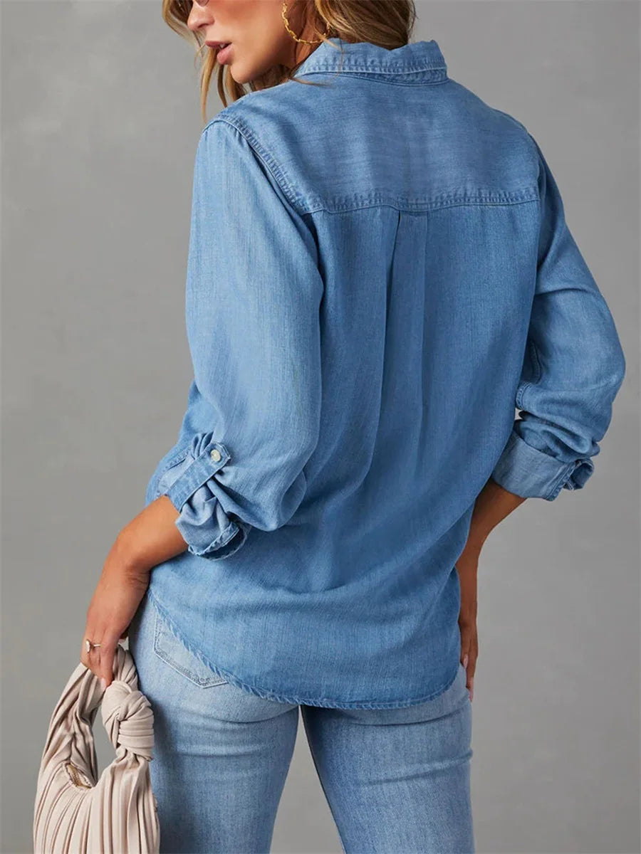 Camicia button-down slim-fit a tinta unita chic