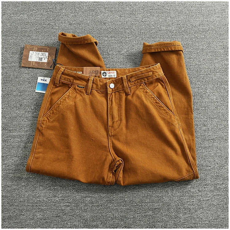 3D Sculpted Cotton Twill Jeans