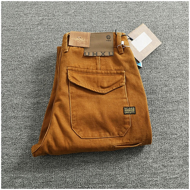 3D Sculpted Cotton Twill Jeans