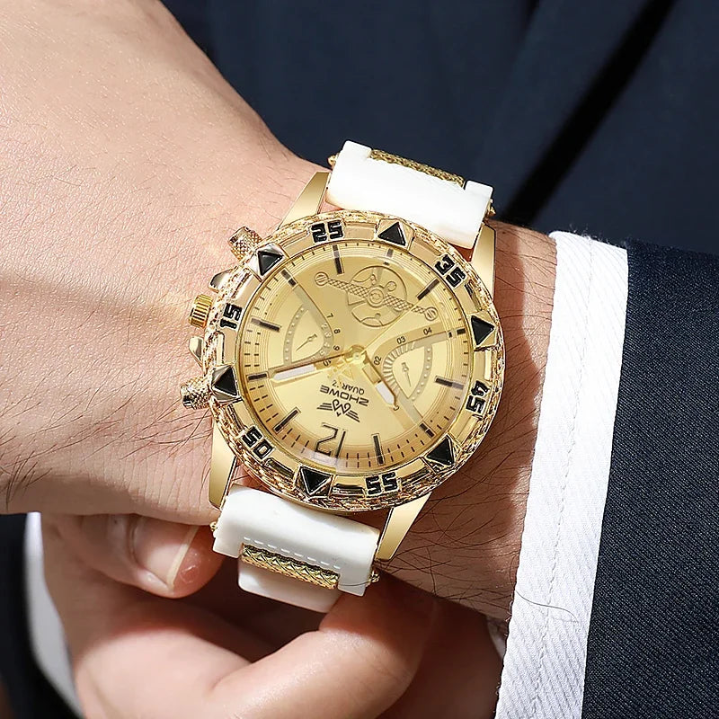 Imperial 4-Piece Arabic Dial Watch & Jewelry Set