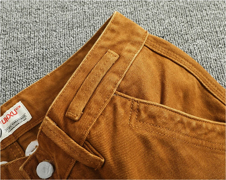 3D Sculpted Cotton Twill Jeans