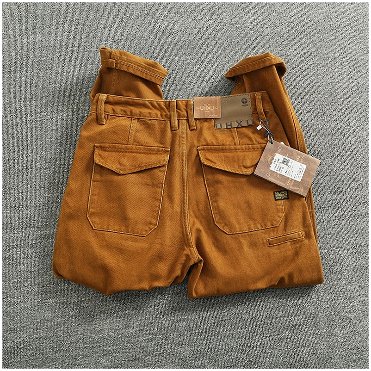 3D Sculpted Cotton Twill Jeans