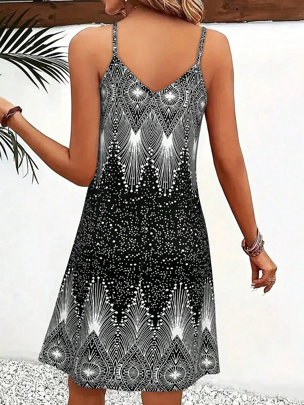 Geometric Beach Slip Dress
