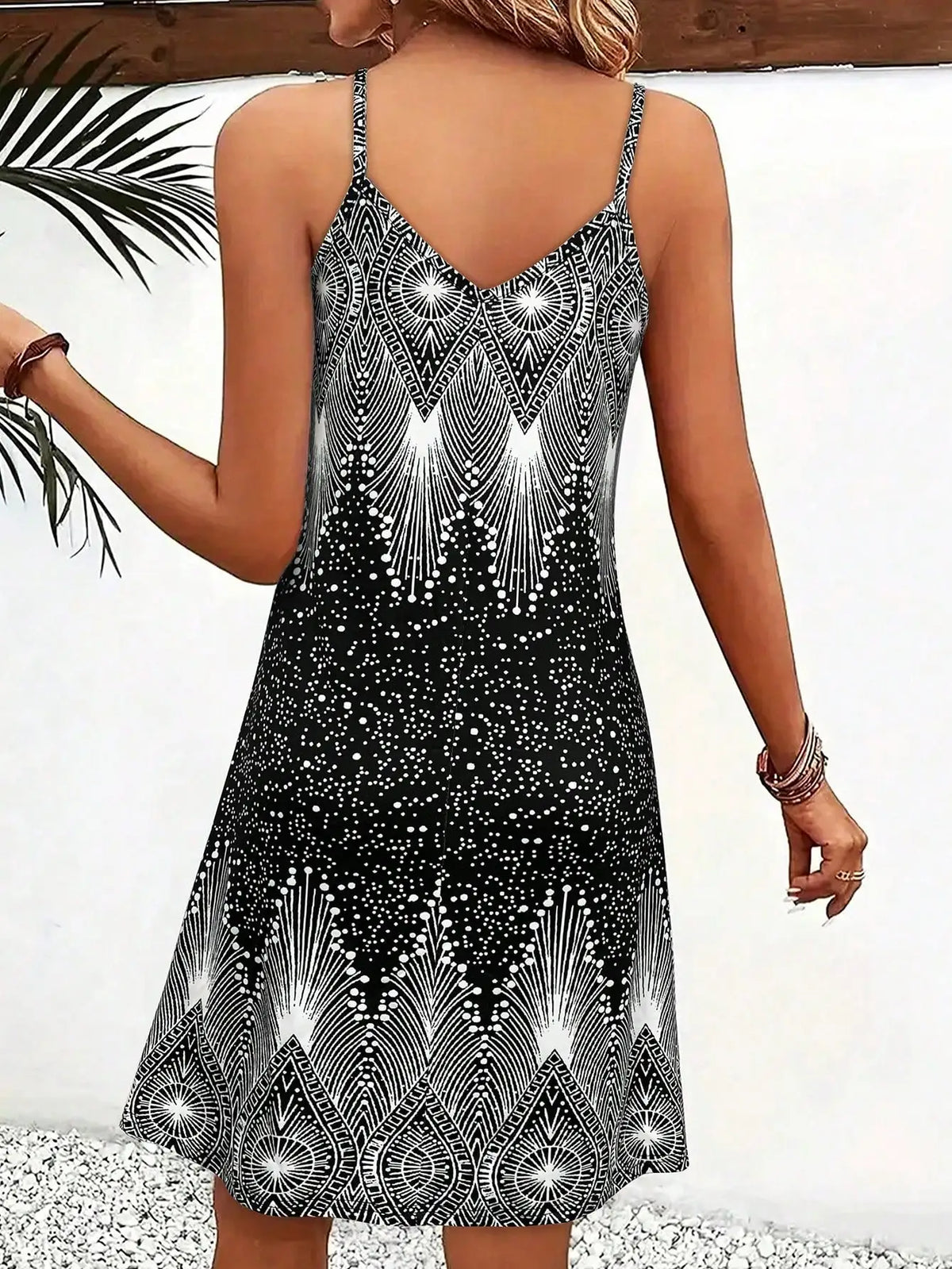 Geometric Beach Slip Dress