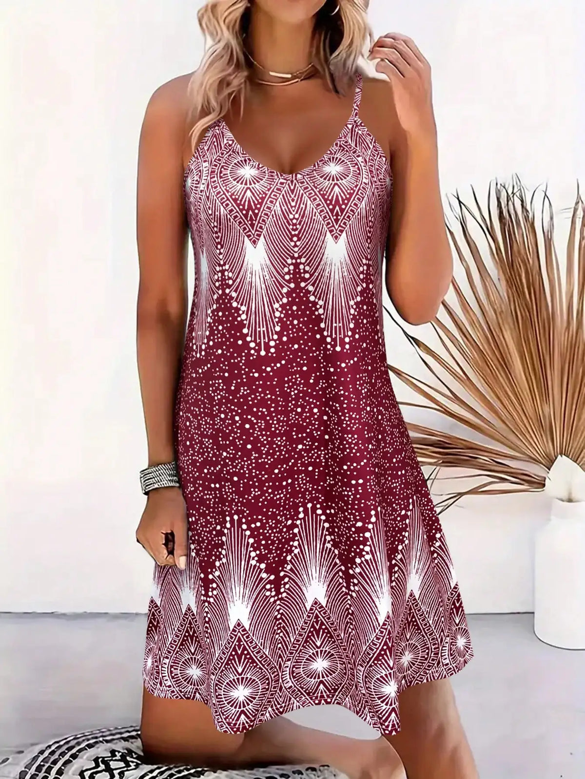 Vestido Slip de Playa Geométrico