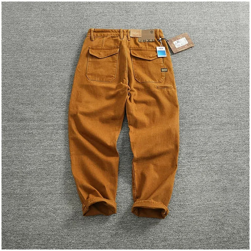 3D Sculpted Cotton Twill Jeans